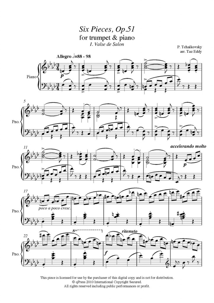 Tchaikovsky, Eddy, Six Pieces op51