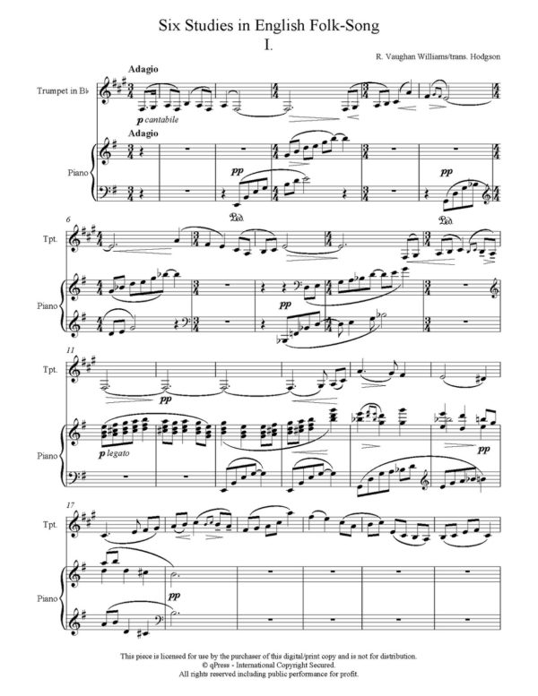 Vaughan Williams, Six Studies For Trumpet Sample