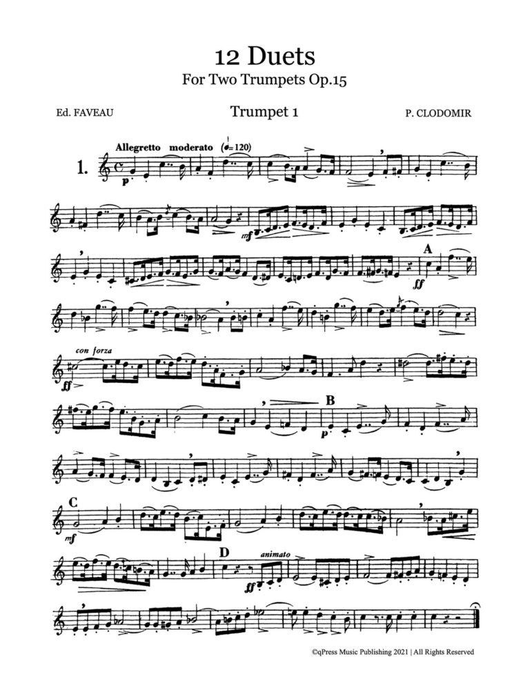 Clodomir, 12 Duets Trumpet 1-p03