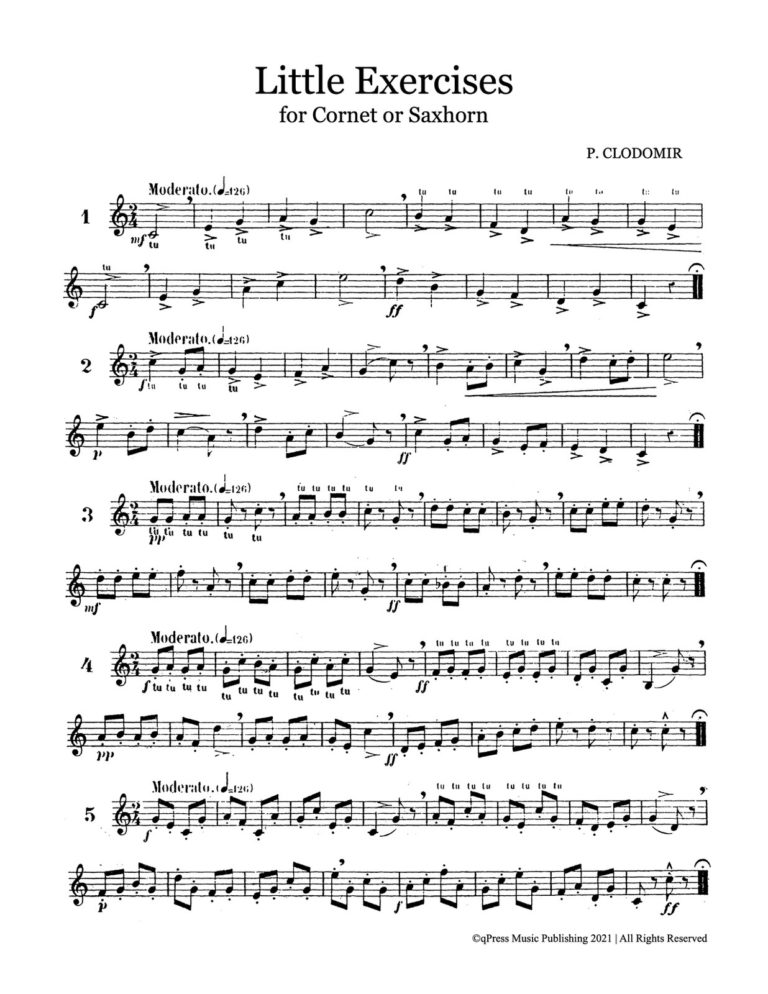 Clodomir, Modern Trumpet School 1, Little Exercises-p03