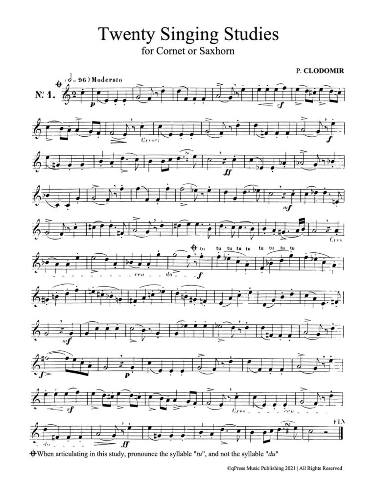 Clodomir, Modern Trumpet School 2, 20 Singing Studies-p02