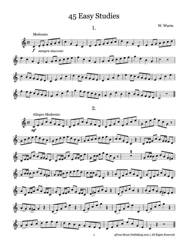 45 Easy Studies for Trumpet