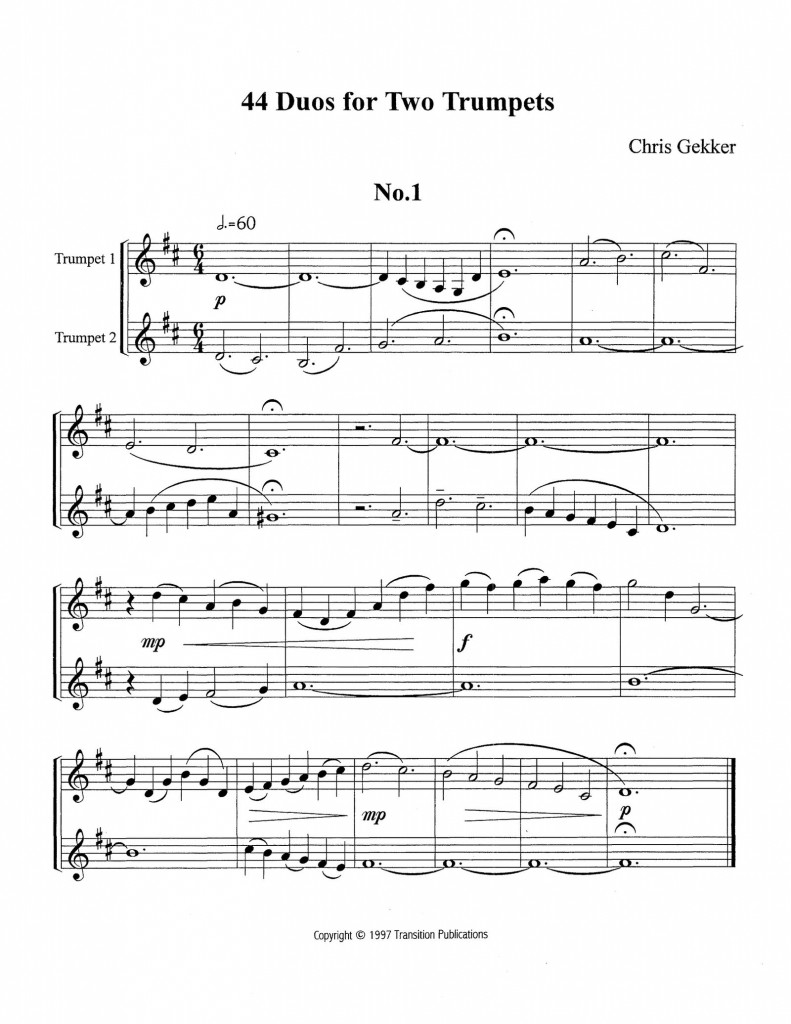 Gekker 44 Duos for Trumpet PDF