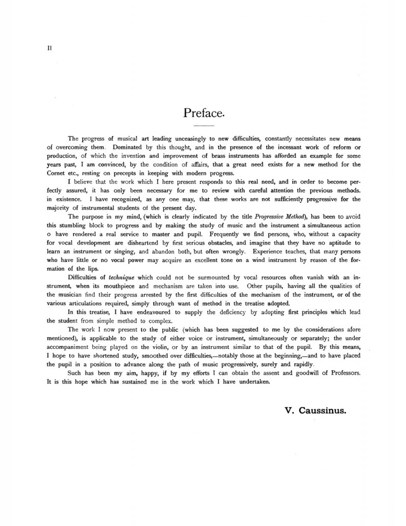 Cassinus, Progressive Method for the Cornet 3