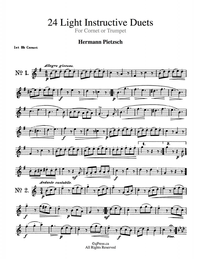 Pietzsch, 24 Light Instructive Duets Trumpet 1 2