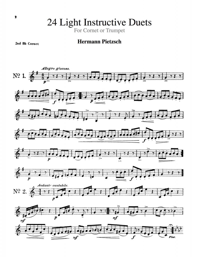 Pietzsch, 24 Light Instructive Duets Trumpet 2 4
