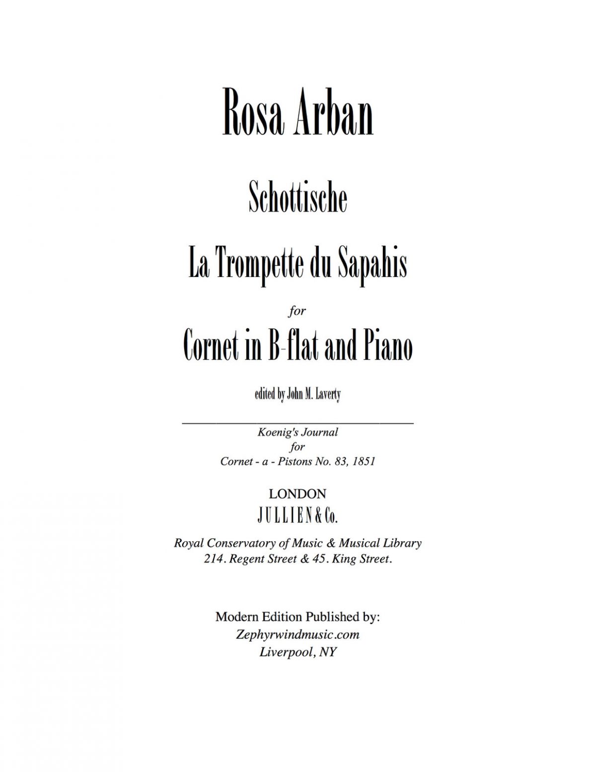Arban, Rosa Schottishe La Trompette du Spahis