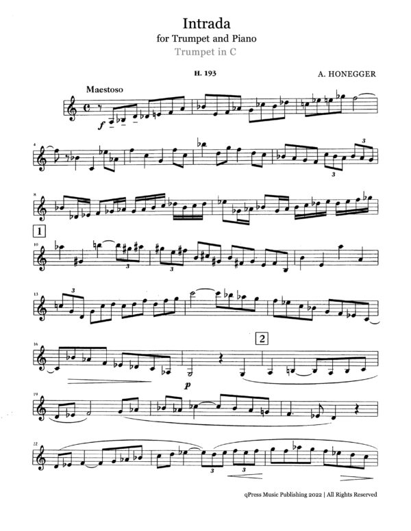 Honegger, Intrada (Trumpet in C & Piano)-p03