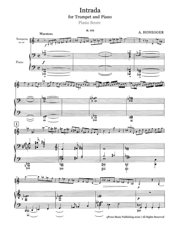 Honegger, Intrada (Trumpet in C & Piano)-p07