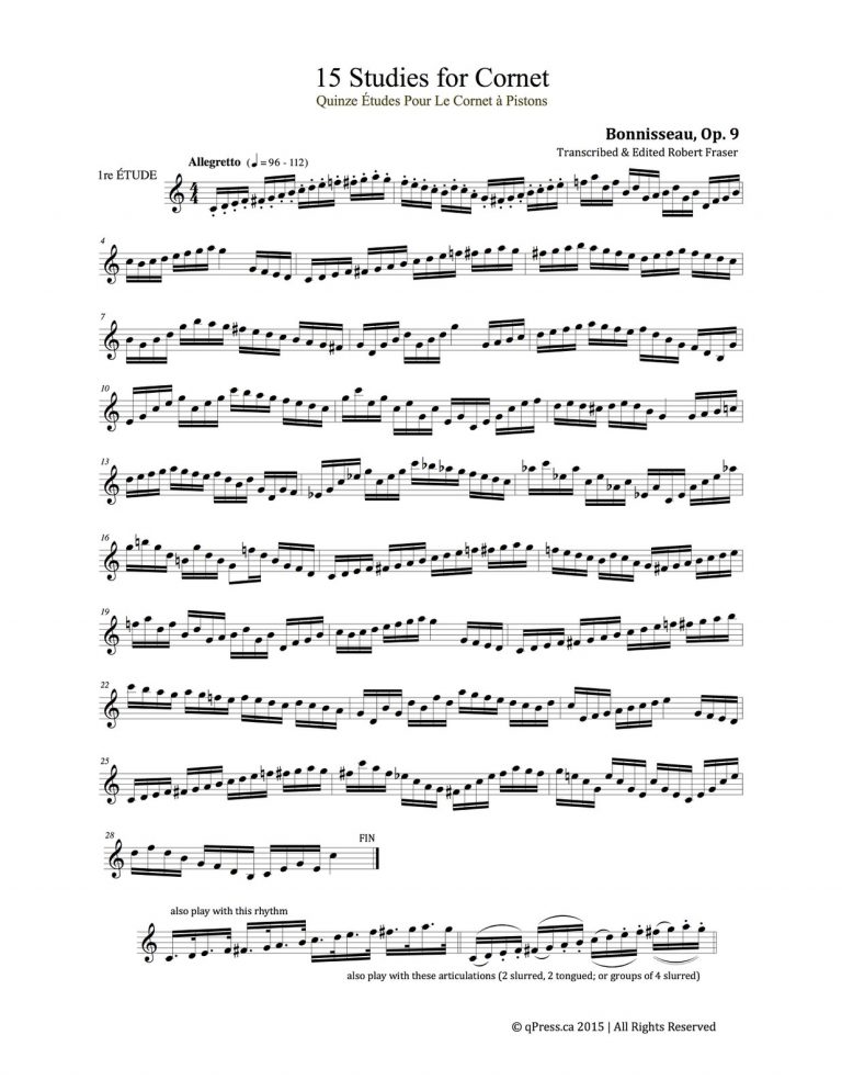 Bonnisseau, 15 Studies for Cornet Op.9-p03