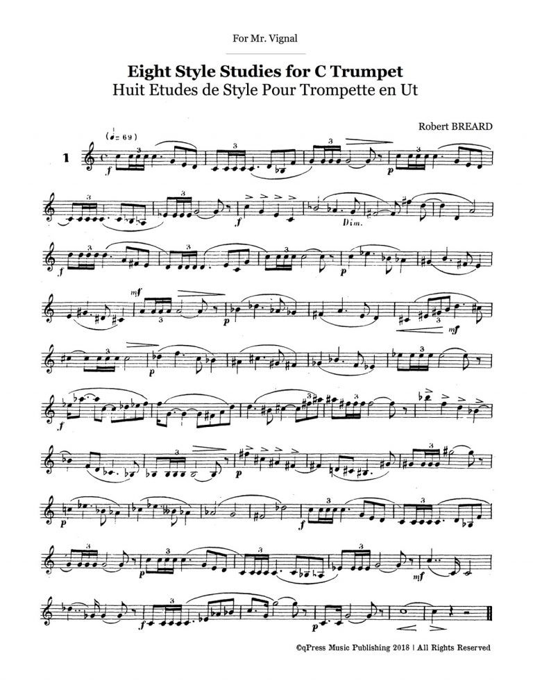 Breard, Robert, Huit Etudes de Style for C Trumpet-p03