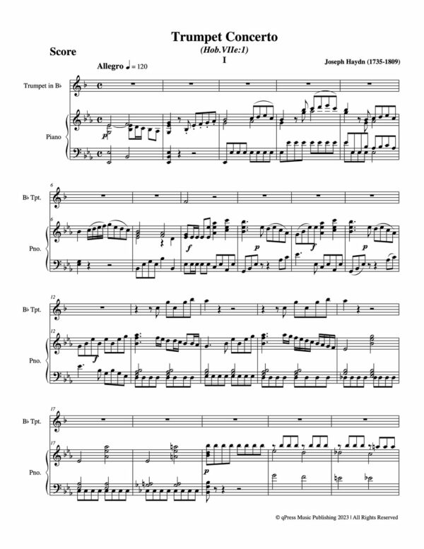 Haydn, Trumpet Concerto in Eb-p13