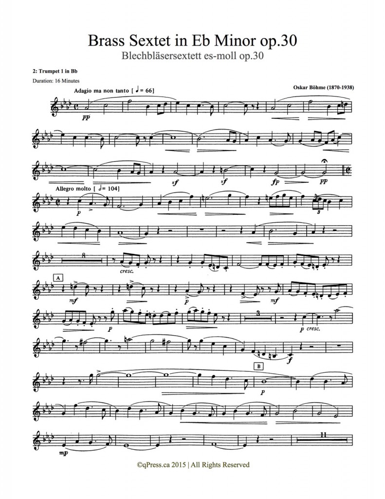 Bohme, Sextet (Score and Parts) 3