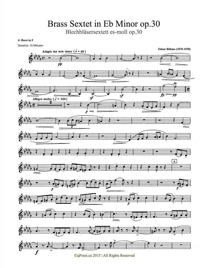 Bohme, Sextet (Score and Parts) 5