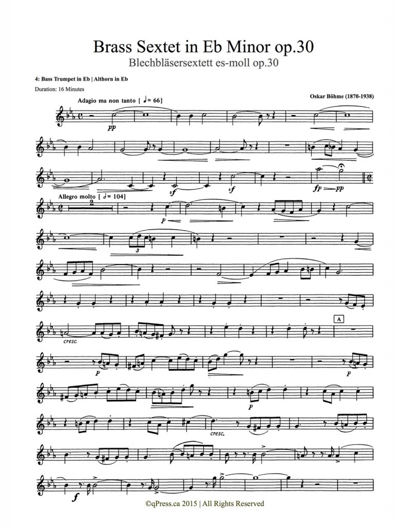 Brass Sextet in Eb Minor Op.30