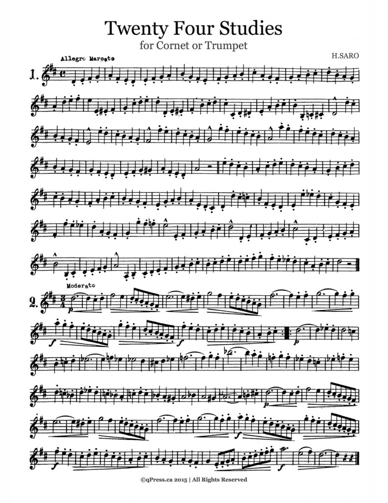 Saro, H Twenty Four Studies for Cornet or Trumpet 2