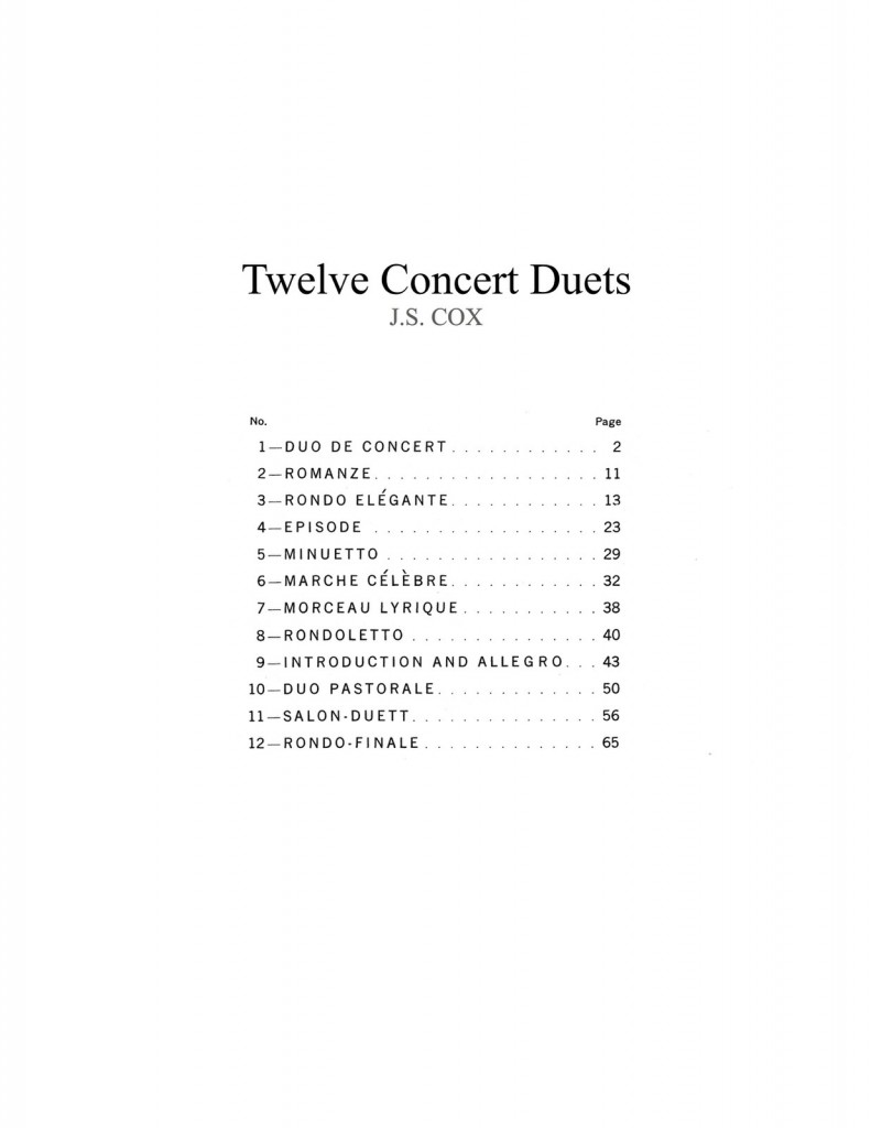 Cox, JS Twelve Concert Duets 2