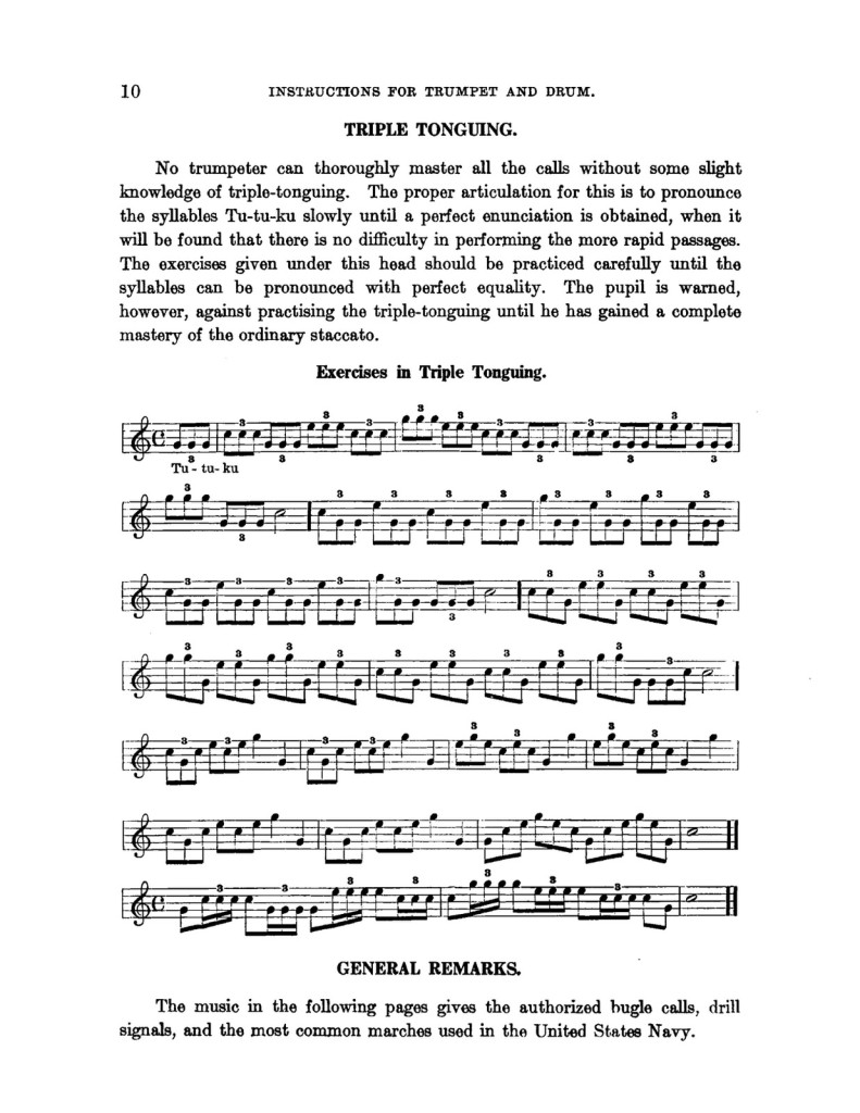 Military, Instructions for the trumpet and drum 3