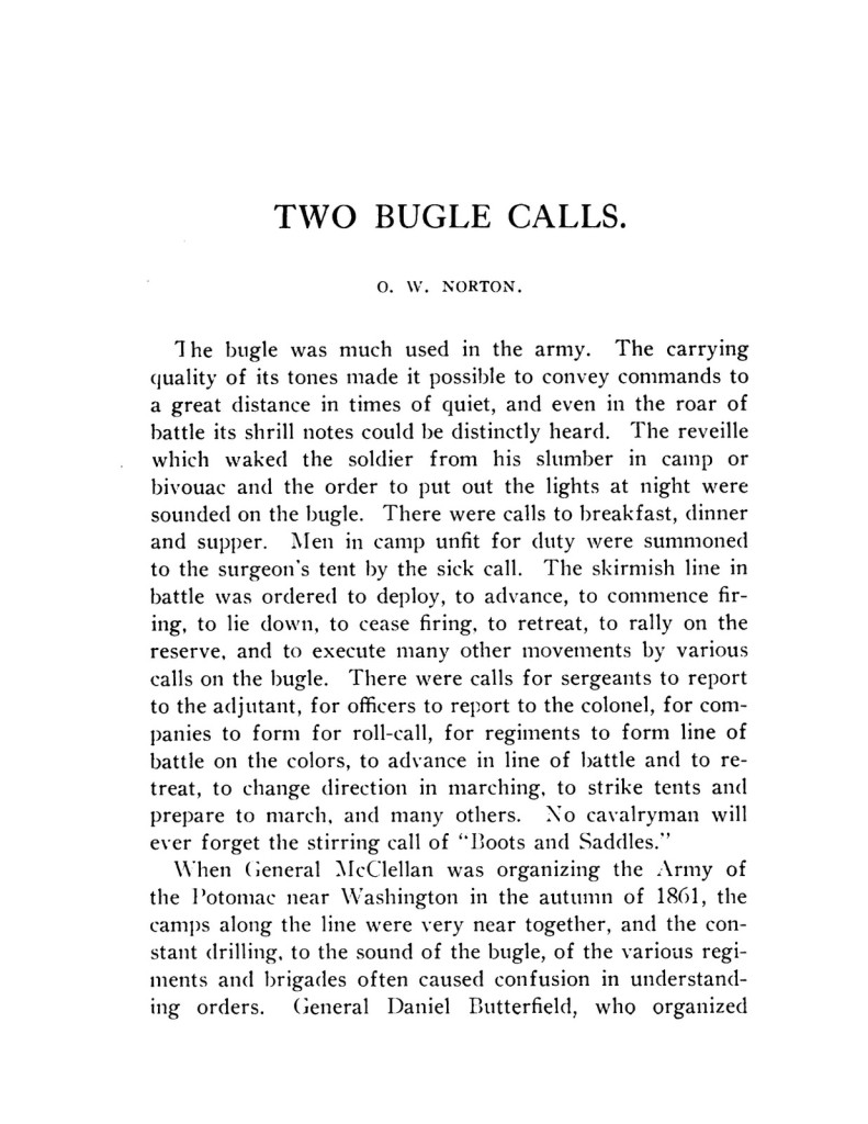 Norton, OW, Two Bugle Calls 2