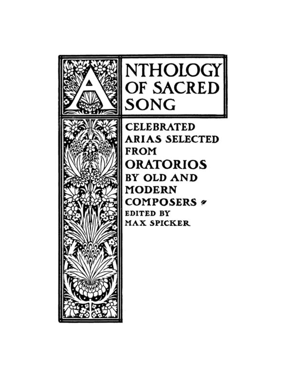 Spicker, Anthology of Sacred Songs for Middle Voice