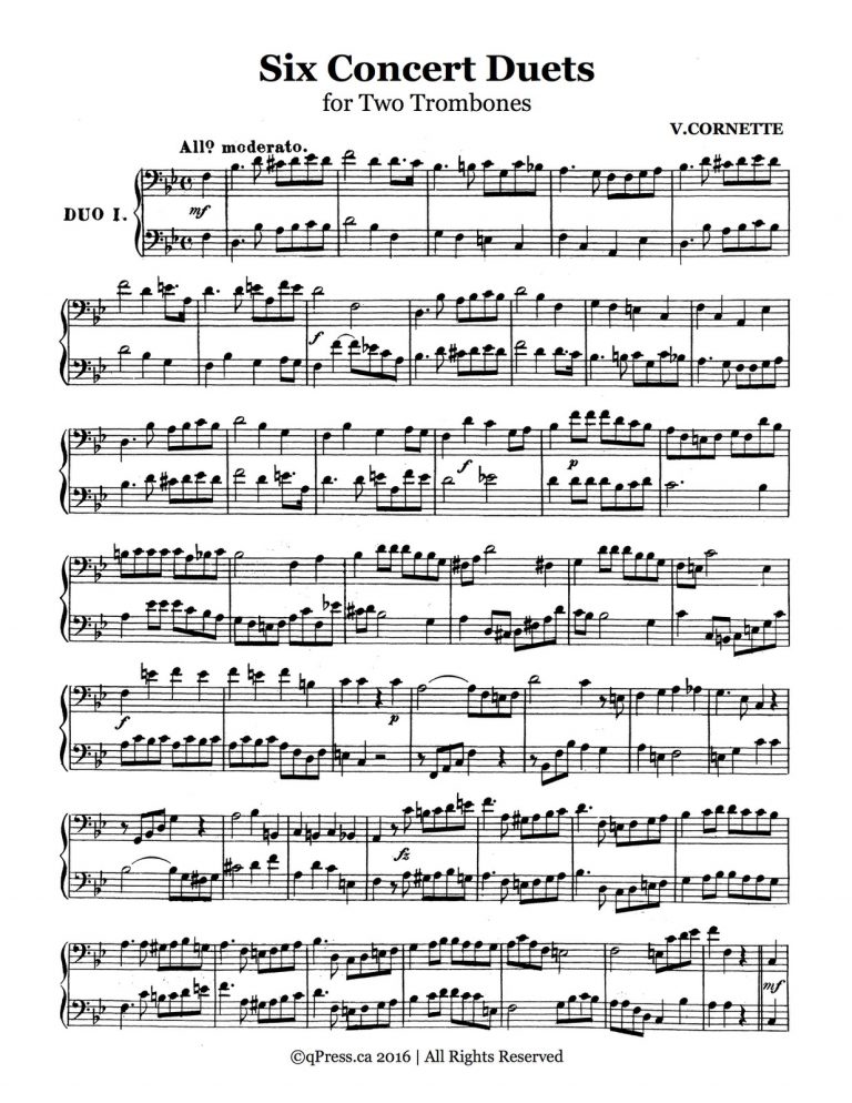 Cornette, 6 Concert Duets for Trombone (or baritone) 2