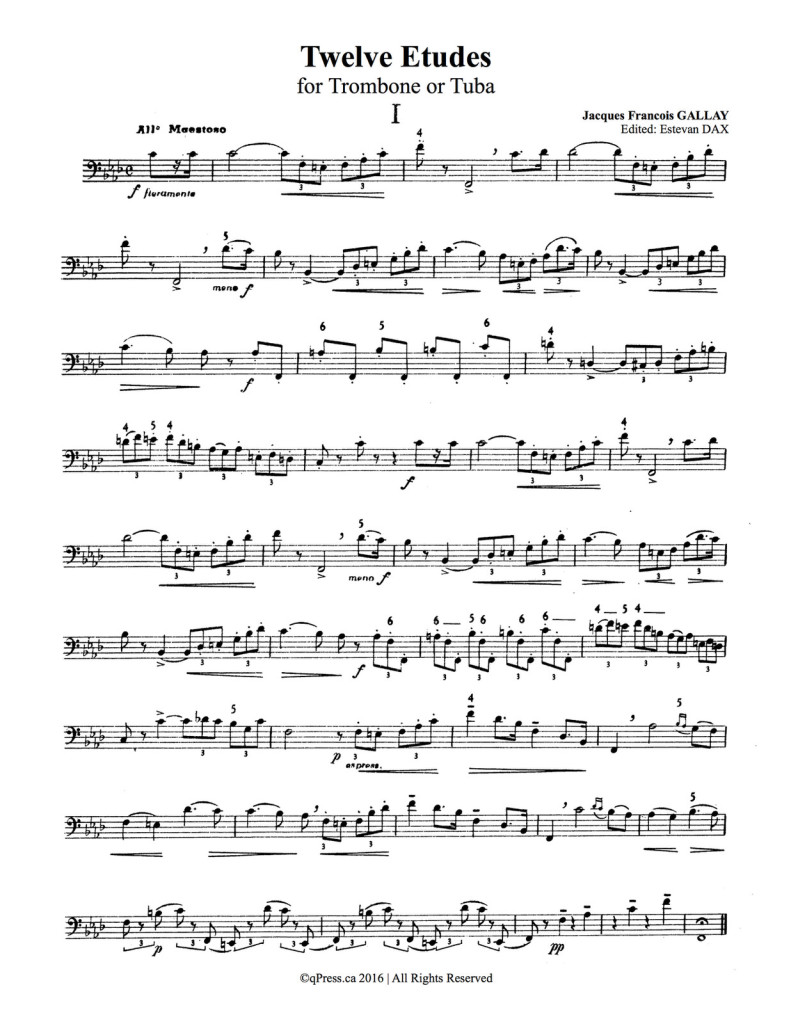 Gallay, 12 Etudes for Trombone 2