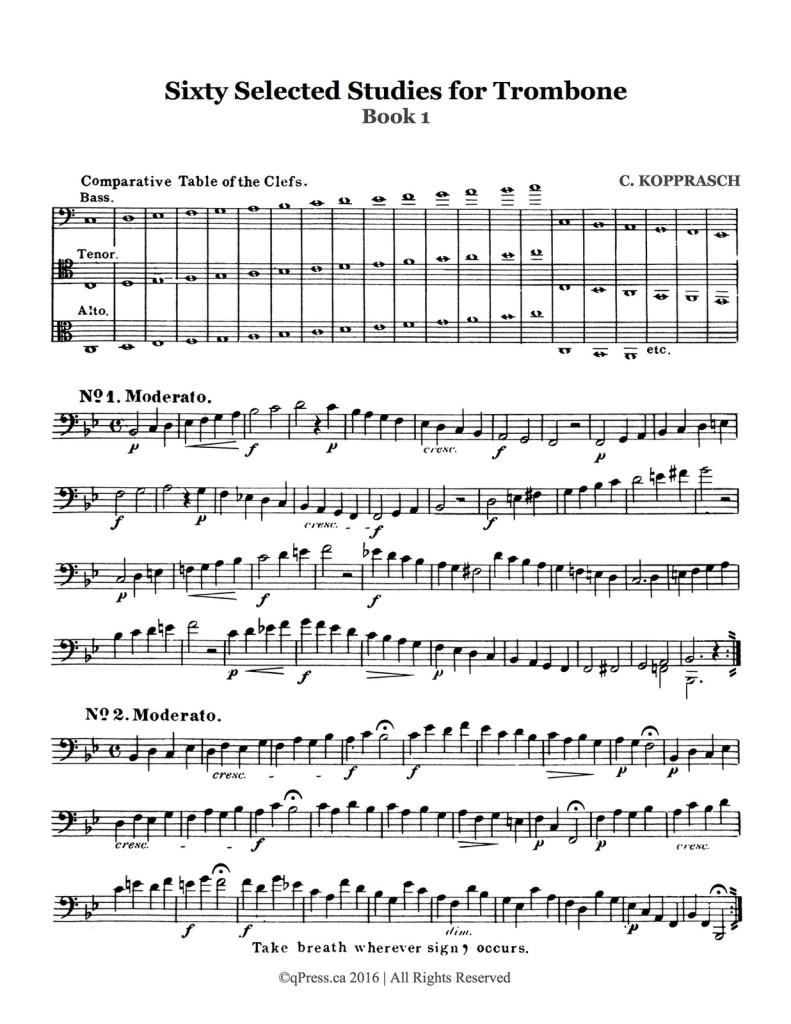 Kopprasch, 60 Selected Studies for Trombone Book 1 2