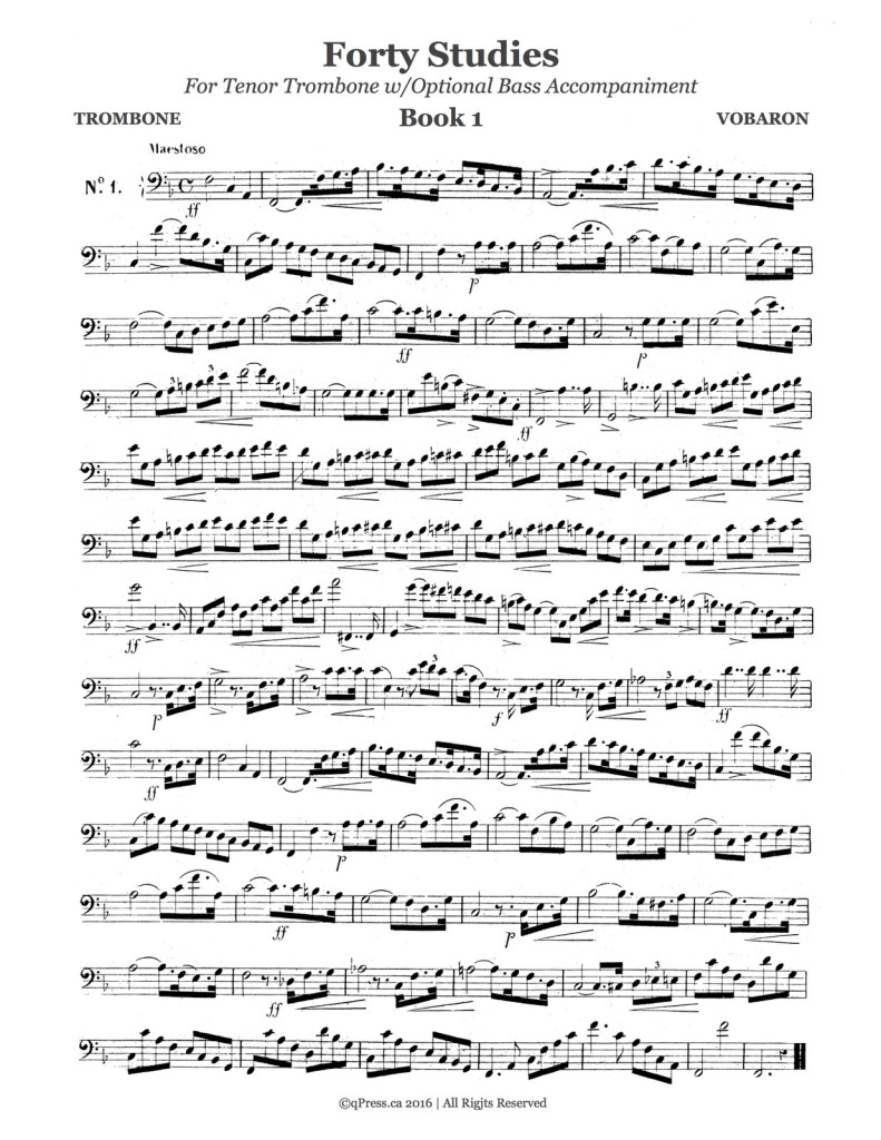 40 Etudes for Trombone (With optional Bass Trombone Accompaniment)