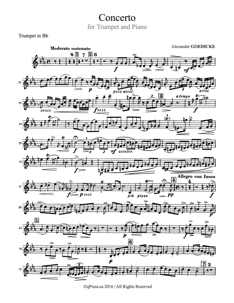 Goedicke, Concerto for Trumpet (Solo and Score) 2
