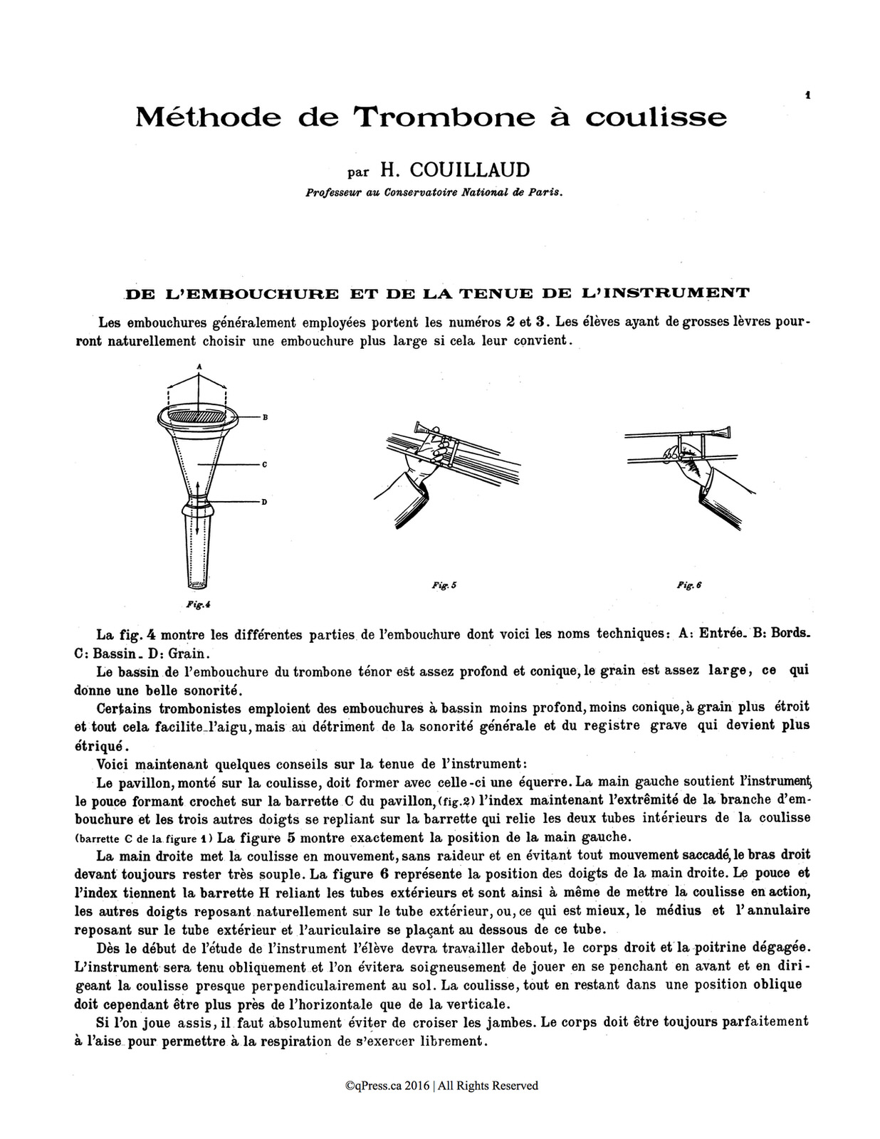 Methode De Trombone A Coulisse By Couillaud Henri Qpress