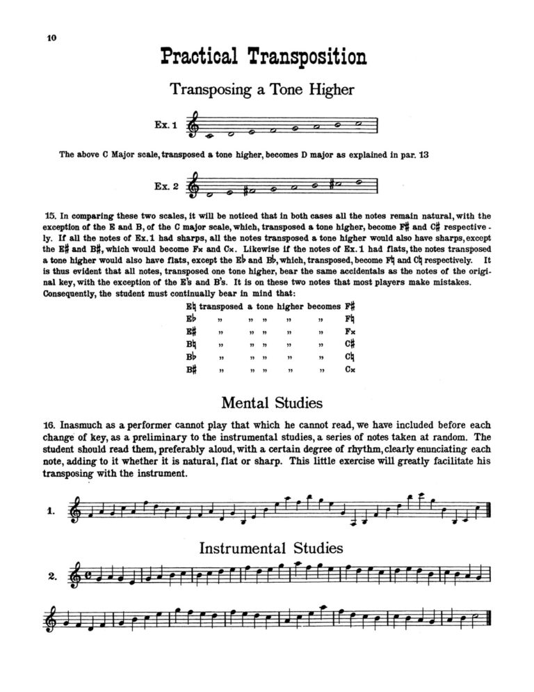 Langenus, Gustave, Practical Transposition for Trumpet-p10