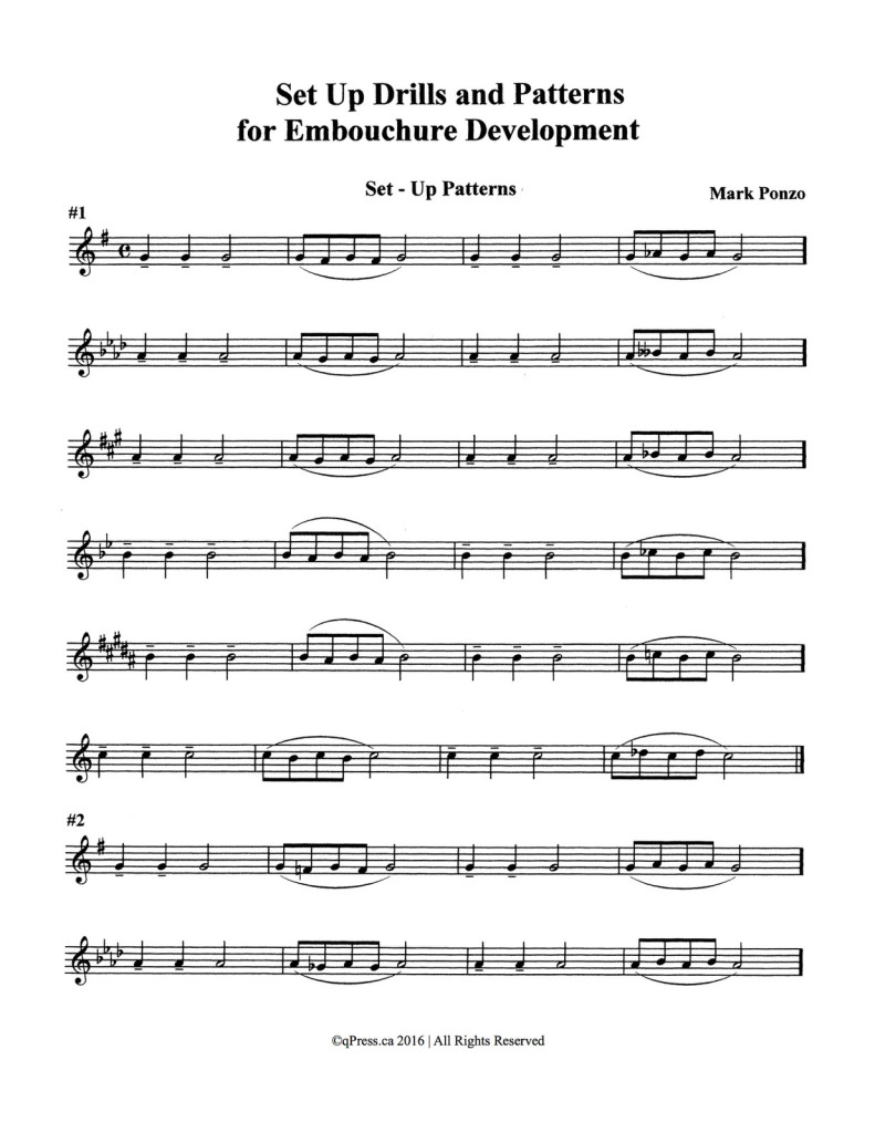 Ponzo, Set Up Drills and Patterns for Embouchure Development 3