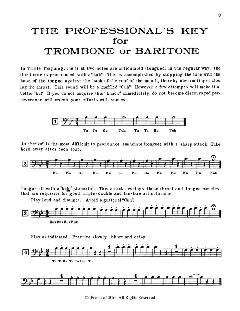 Schaefer, The Professional's Key to Double and Triple Fanfare Tonguing for Trombone 3