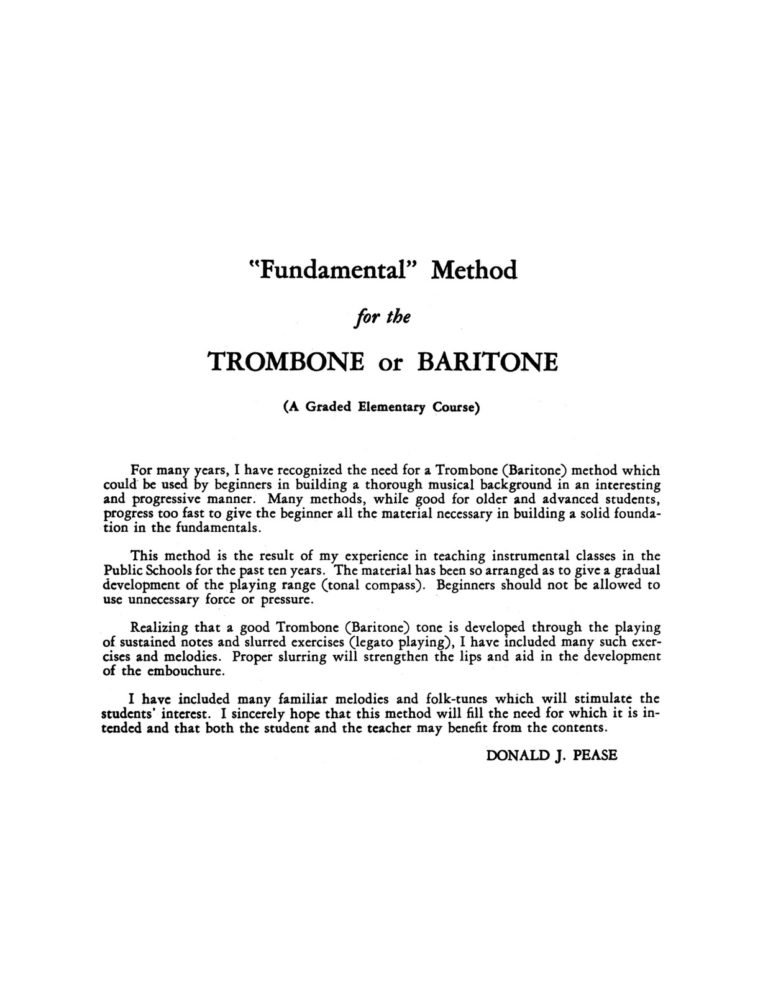 Pease, Fundamental Method for the Trombone and Baritone 2