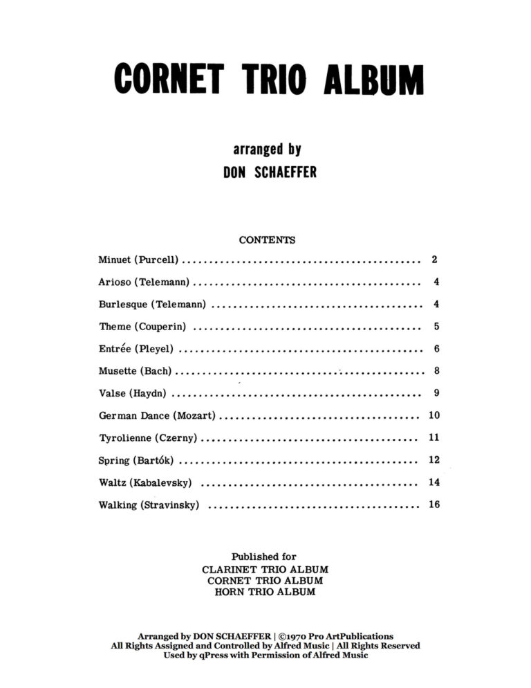Schaeffer, Don, Cornet Trio Album 2
