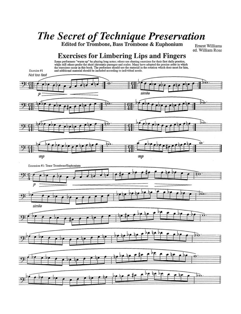 Williams, Secret of Technique Presevation for Trombone 2