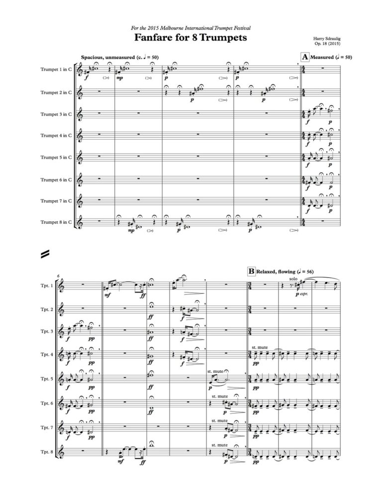 Harry Sdraulig, Fanfare for 8 Trumpets-p04