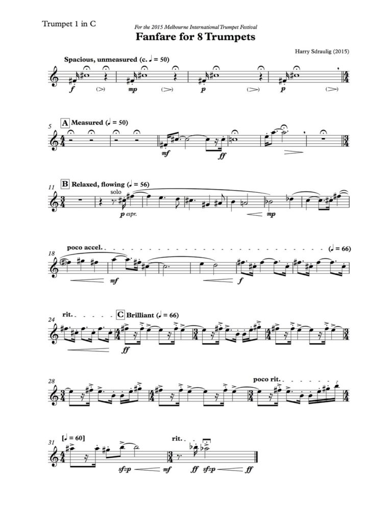 Harry Sdraulig, Fanfare for 8 Trumpets-p07