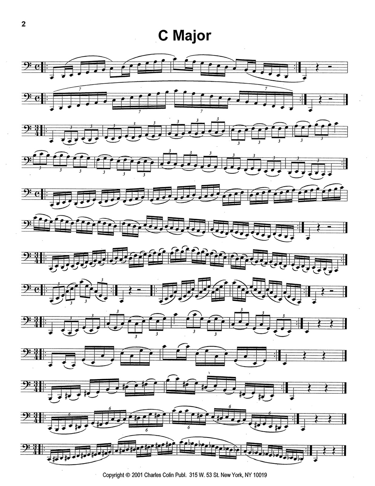 f minor triad bass clef