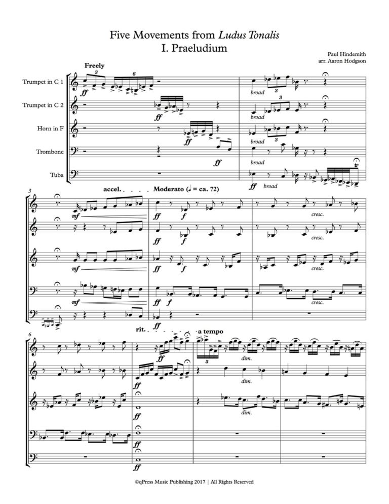 Hindemith, Five Movements from Ludus Tonalis (Score and Parts)-p33
