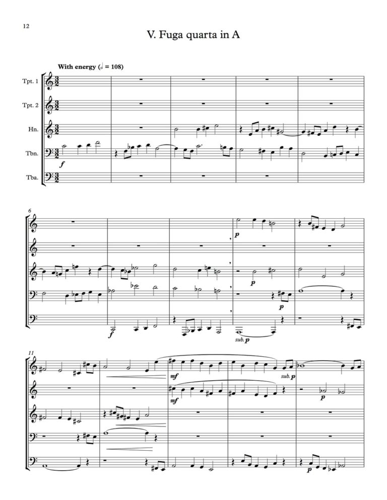 Hindemith, Five Movements from Ludus Tonalis (Score and Parts)-p44