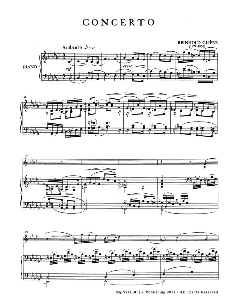Gliere, Concerto for Trumpet and Piano-p05