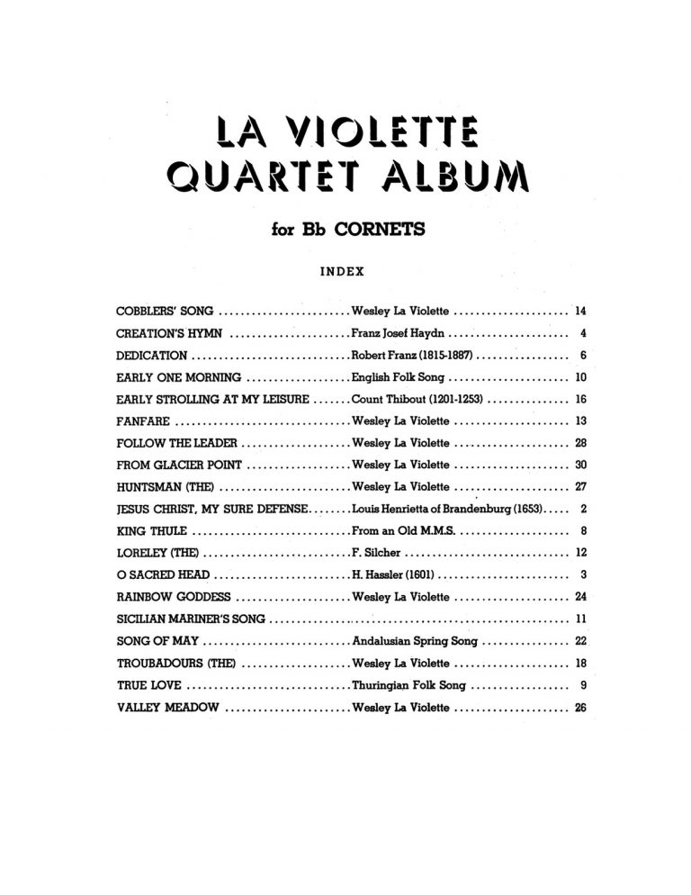 La Violette's Quartet Album