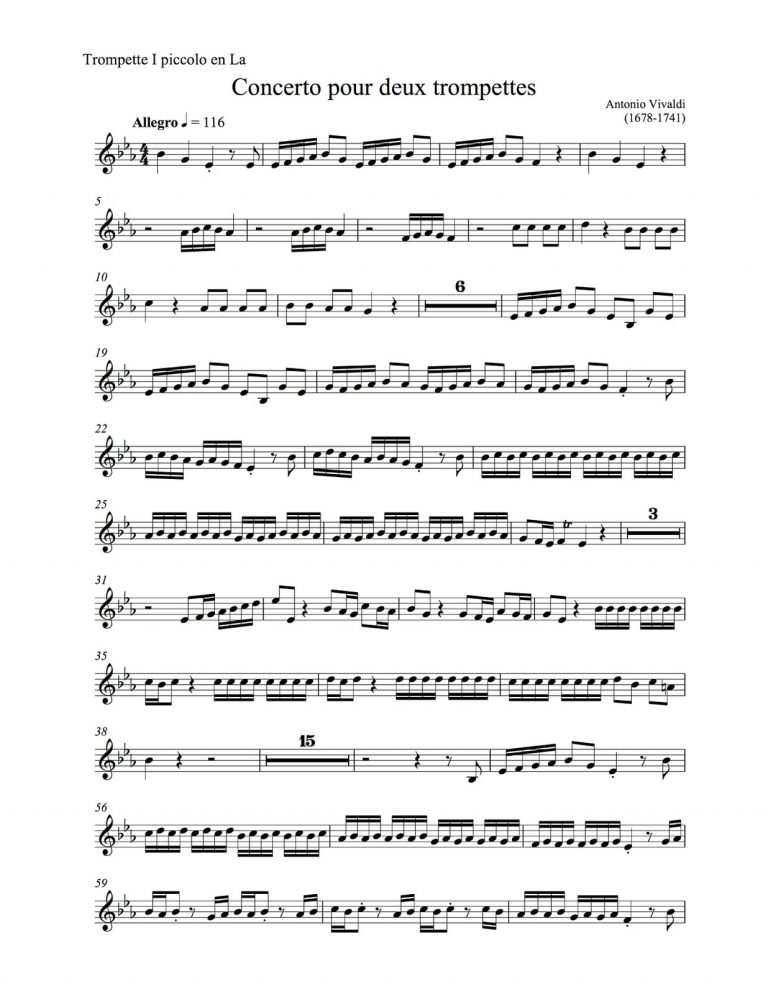 Vivaldi Concerto for Two Trumpets and Organ/Piano