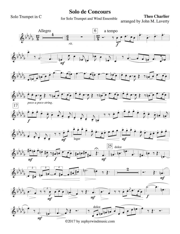 Charlier, Solo De Concours for Solo Trumpet and Wind Ensemble-p045