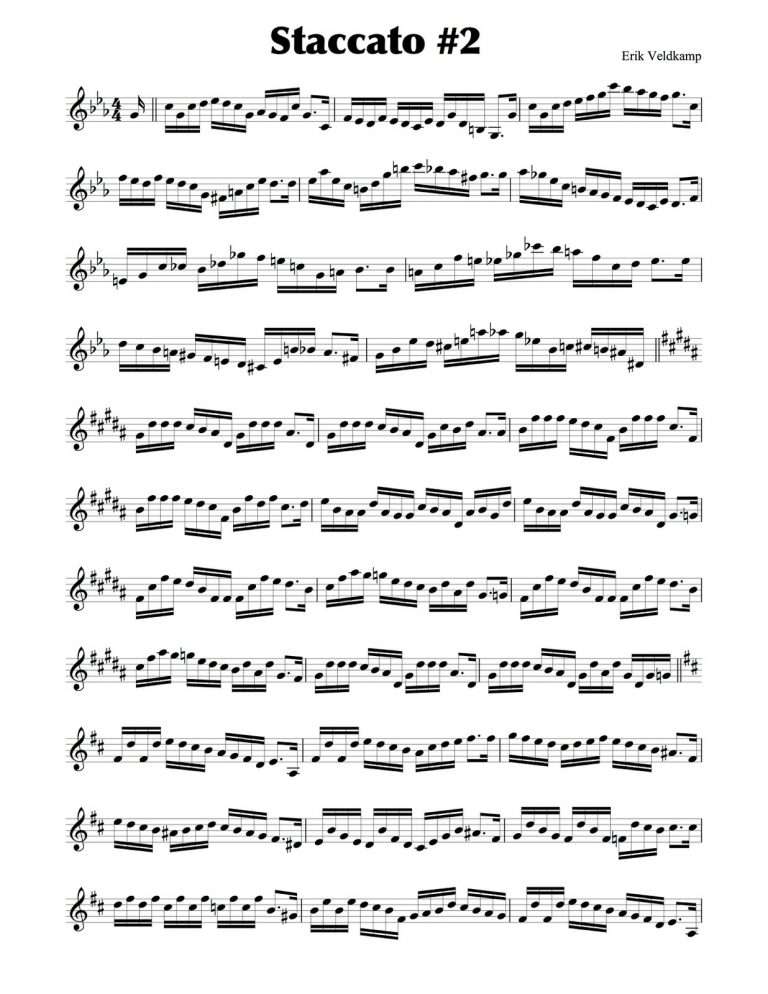 Veldkamp, 15 Advanced Staccato Studies for Trumpet-p04