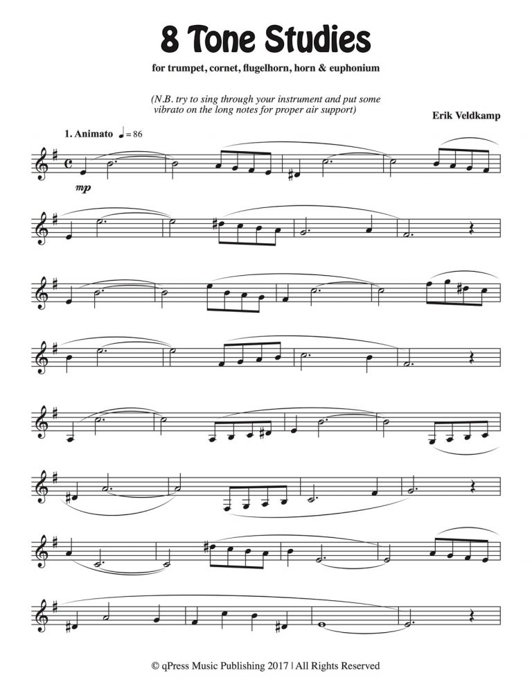Veldkamp, 8 Tone Studies for Trumpet-p03