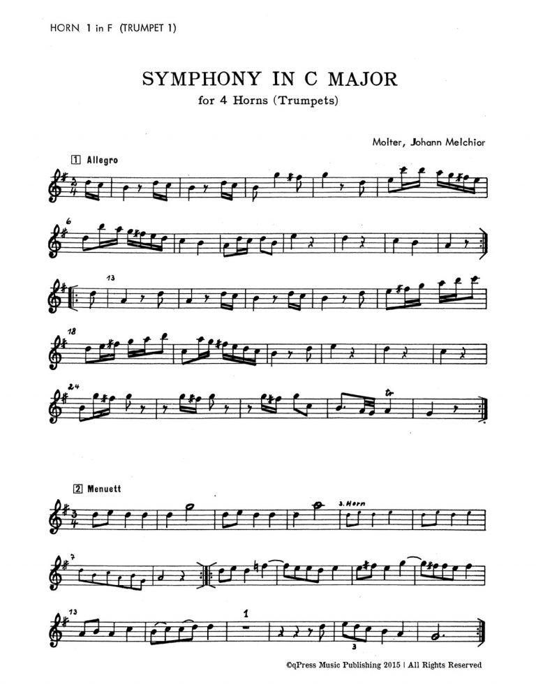 Molter, Symphony in C for 4 Trumpets or Horns-p03