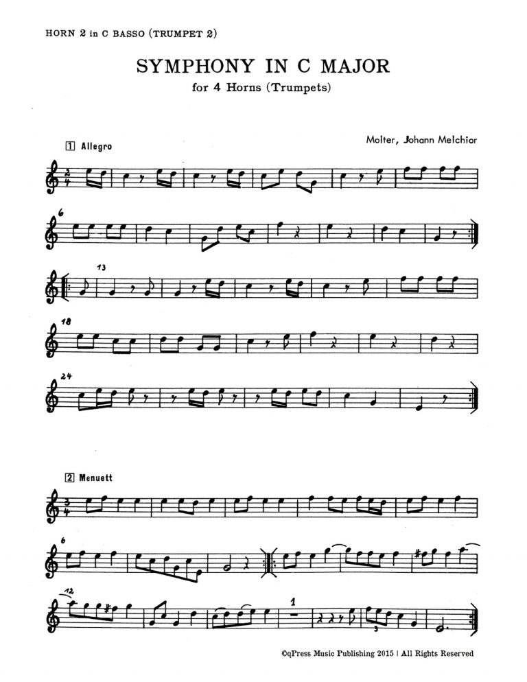 Molter, Symphony in C for 4 Trumpets or Horns-p07