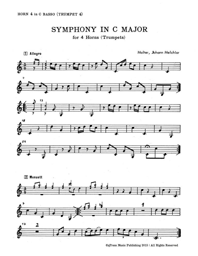 Molter, Symphony in C for 4 Trumpets or Horns-p15